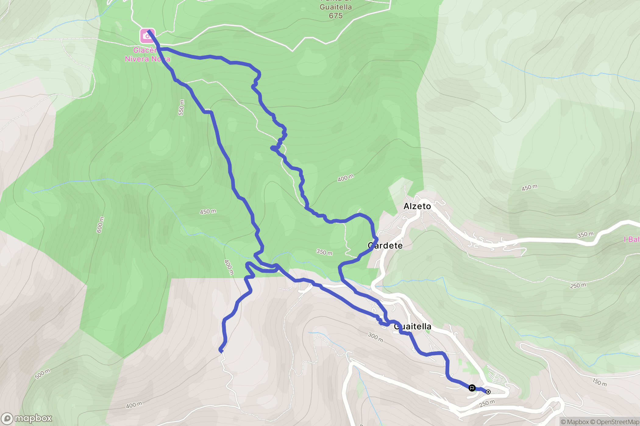 Ville-di-Pietrabugno : carte du parcours de randonnée - France