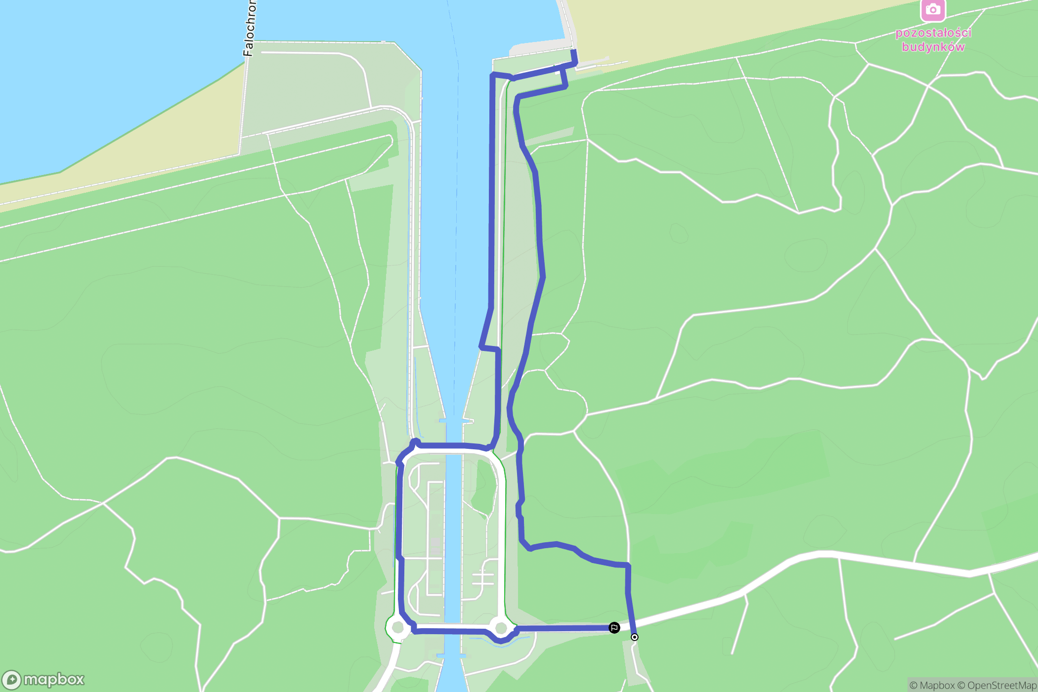 Krynica Morska: mapa trasy - Poland