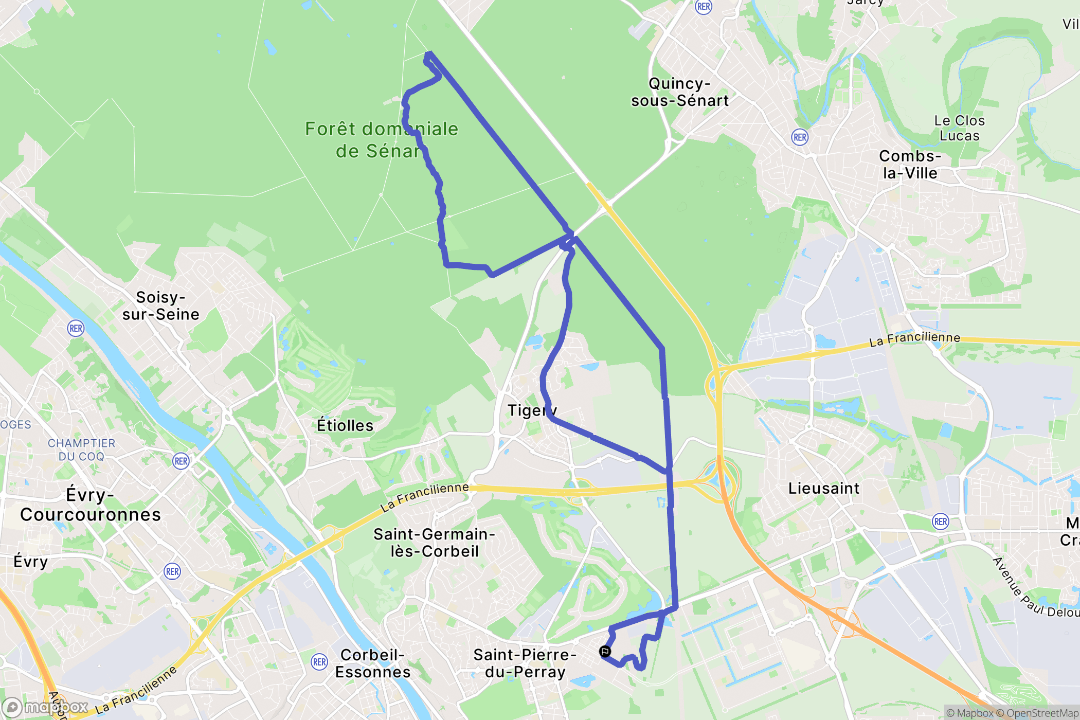 Saint-Pierre-du-Perray : carte du parcours de randonnée - France