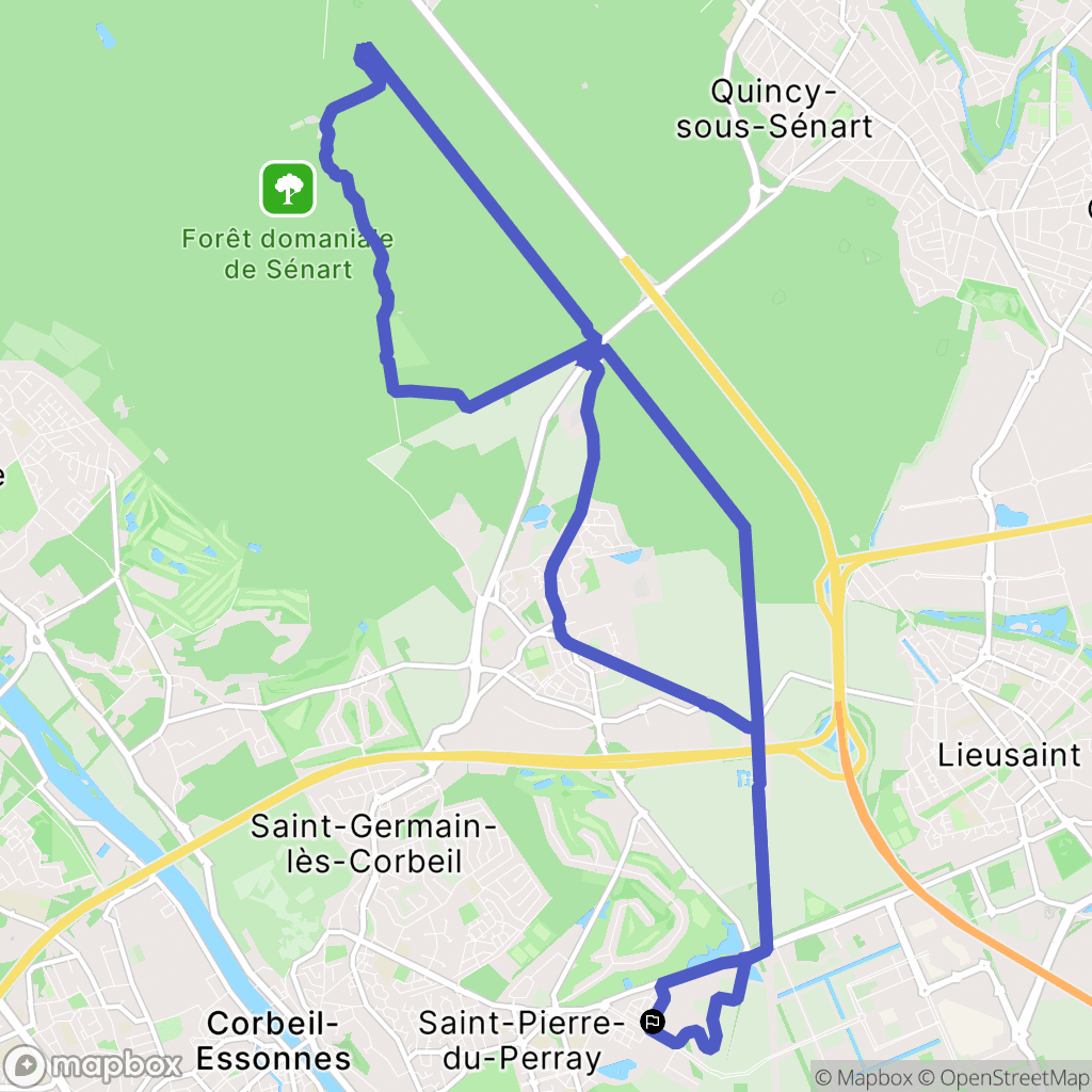 Saint-Pierre-du-Perray : carte du parcours de randonnée - France