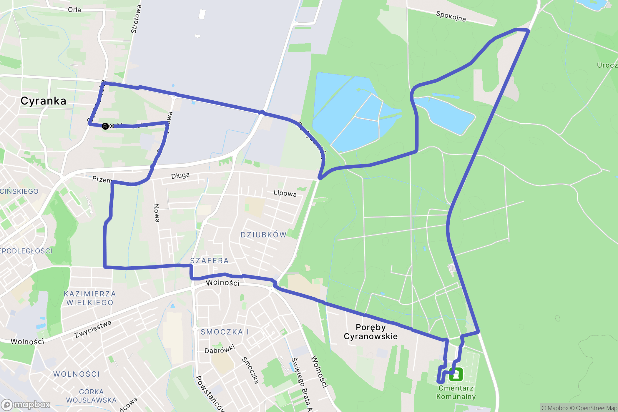 Mielec: mapa trasy - Poland