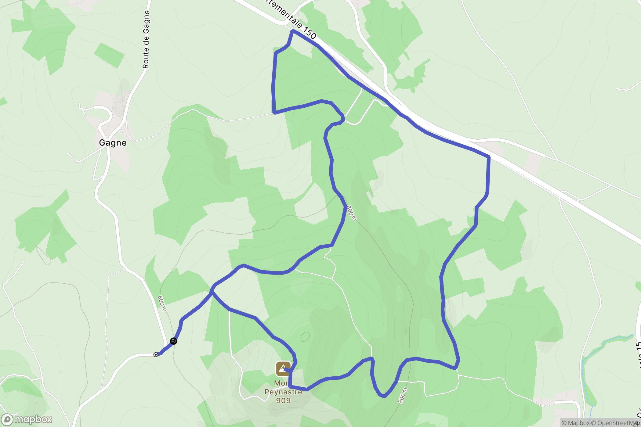 Saint-Germain-Laprade : carte du parcours de randonnée - France