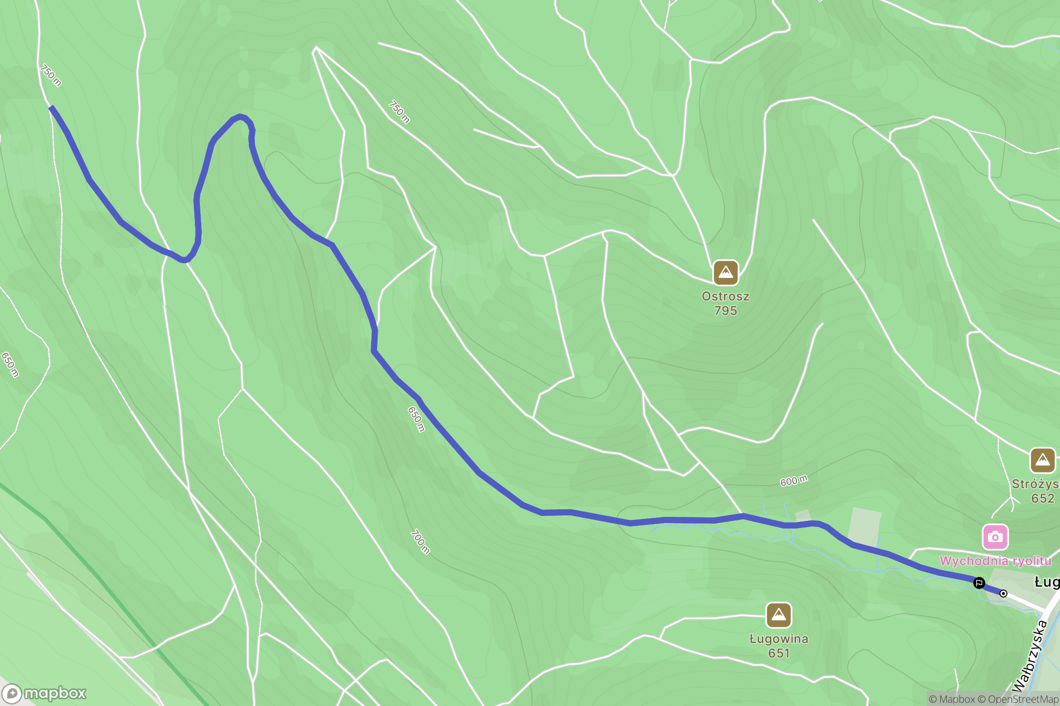 Kowalowa: mapa trasy - Poland