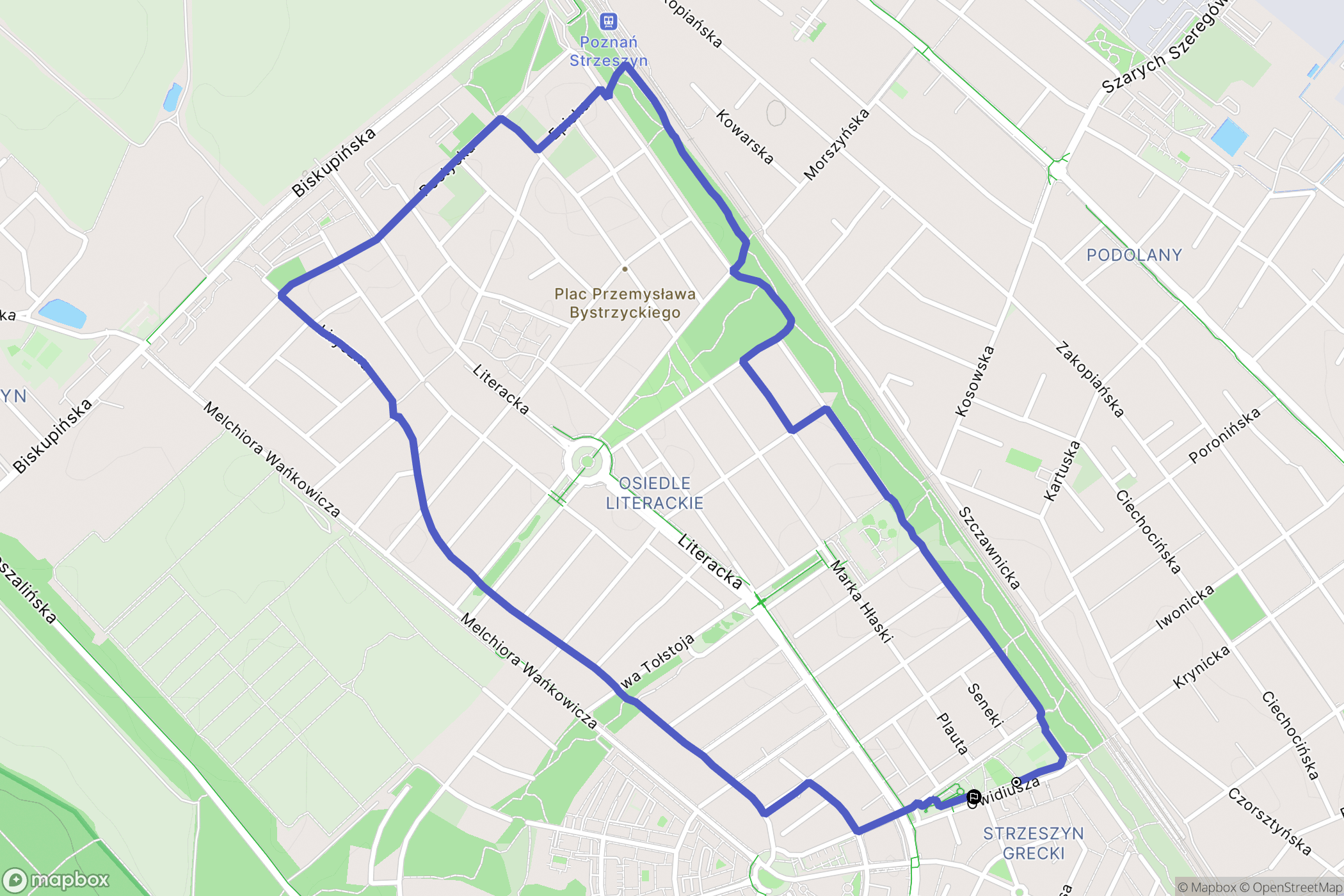 Poznań: mapa trasy - Poland