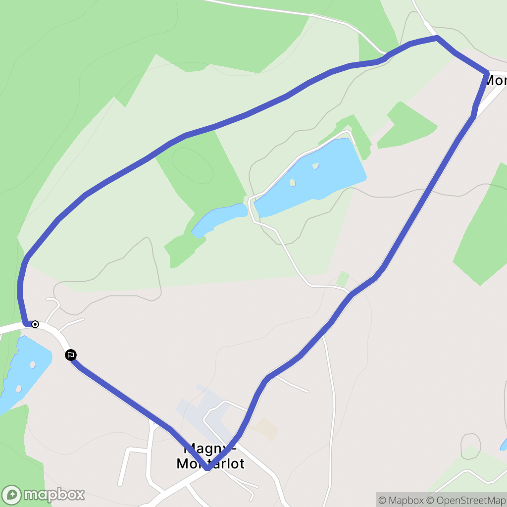Magny-Montarlot : carte du parcours de randonnée - France