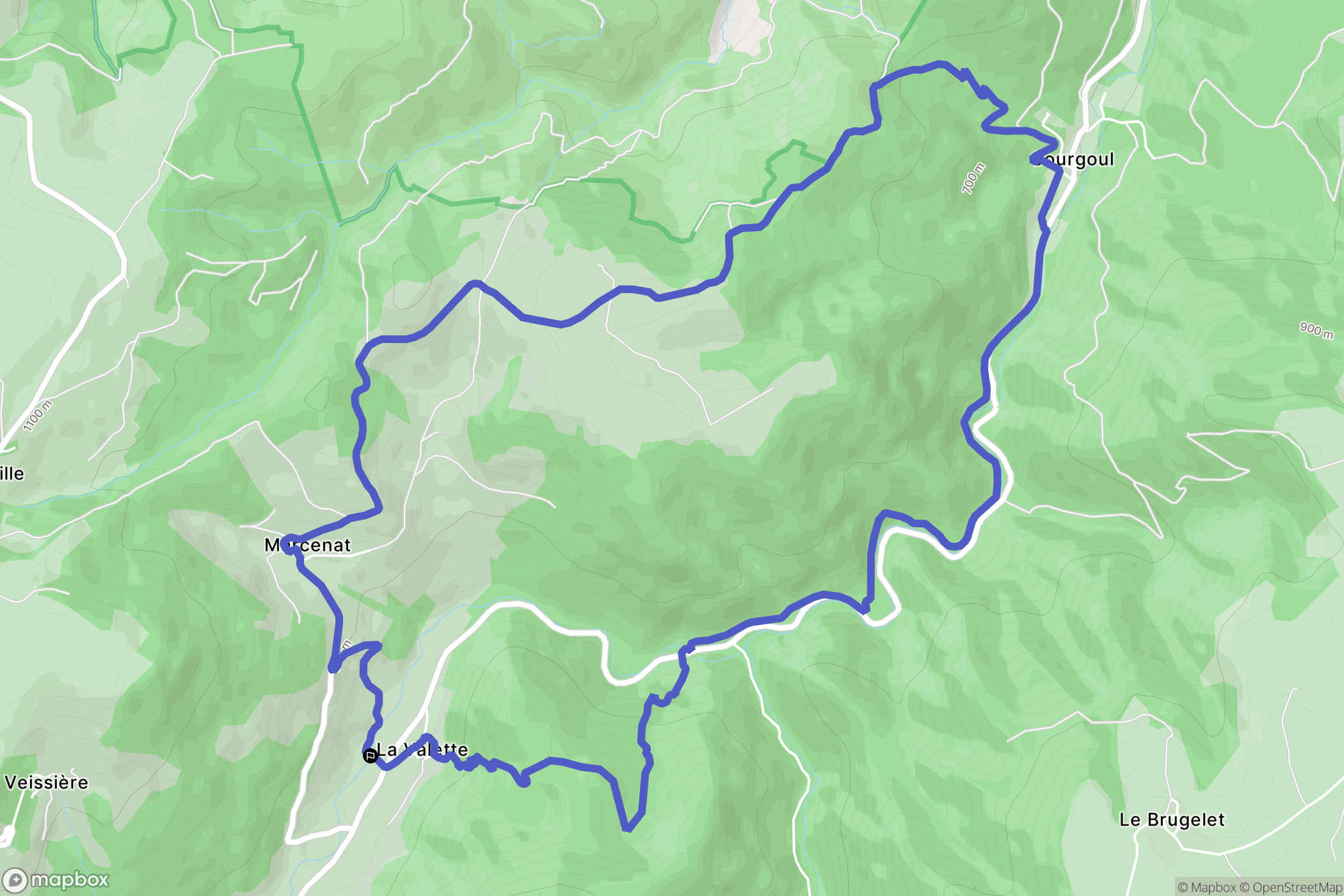 Valbeleix : carte du parcours de randonnée - France