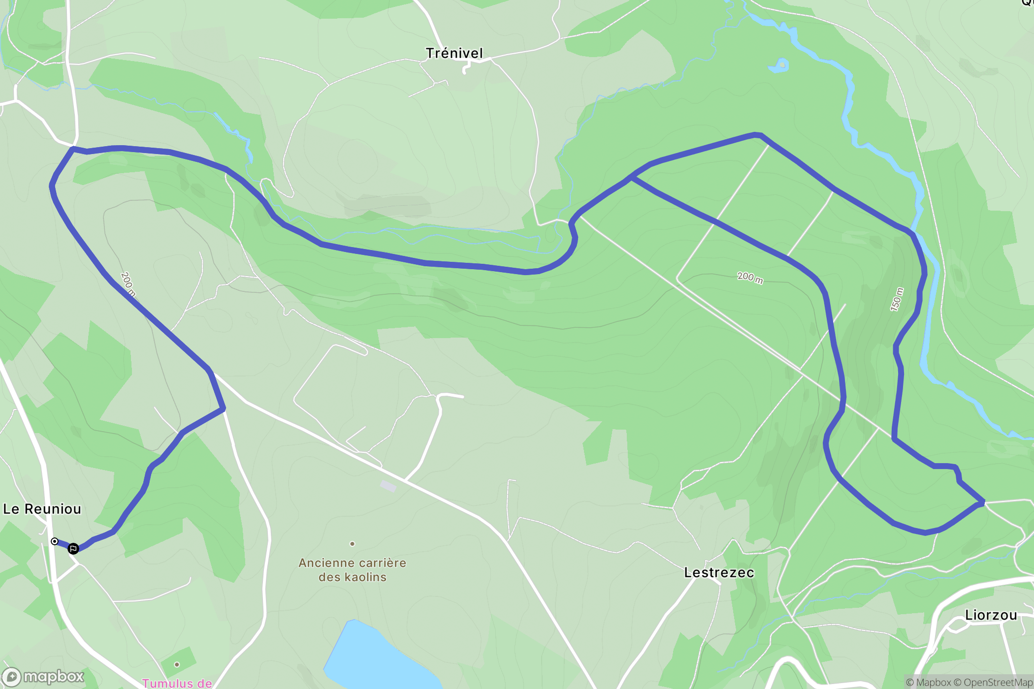 Berrien : carte du parcours de randonnée - France