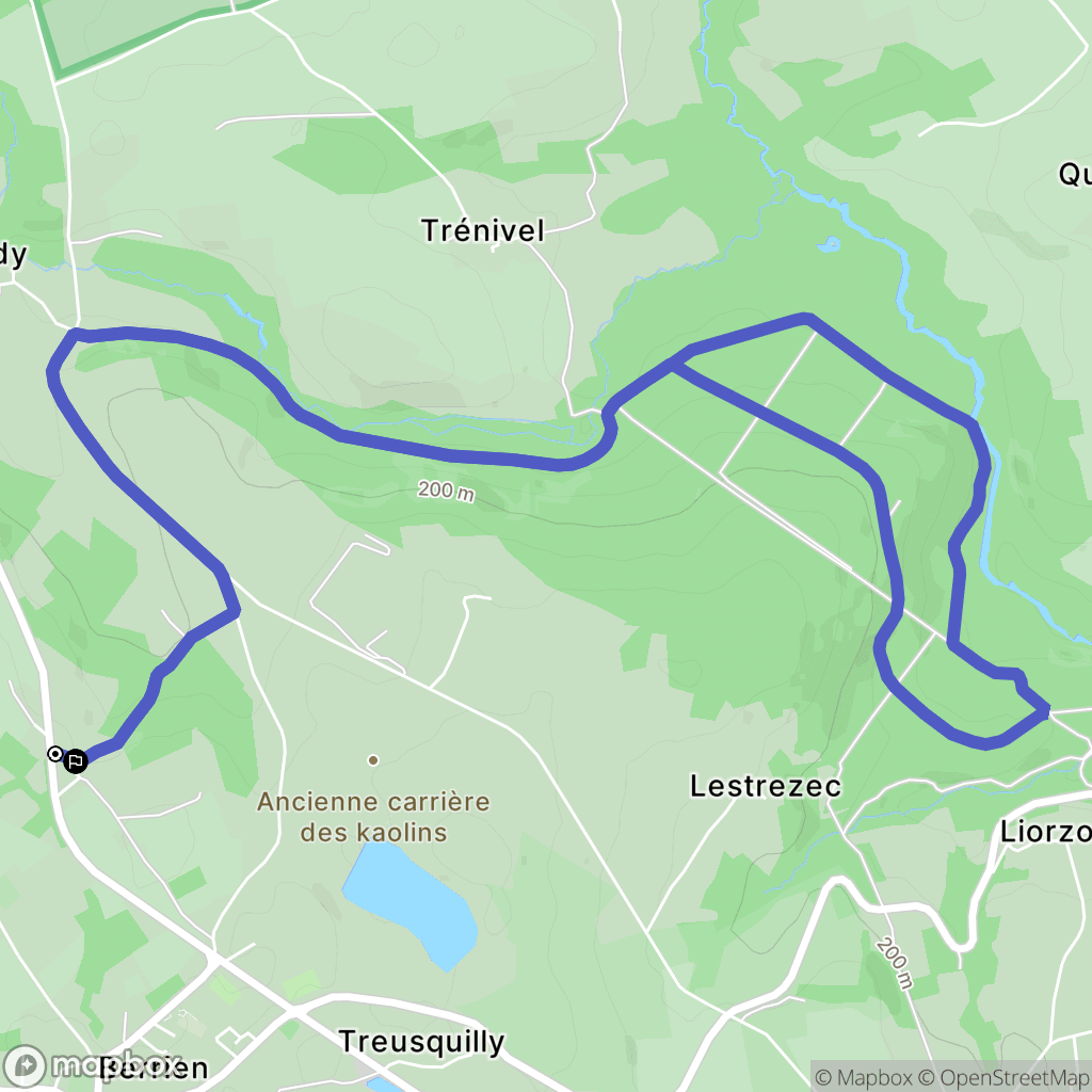 Berrien : carte du parcours de randonnée - France