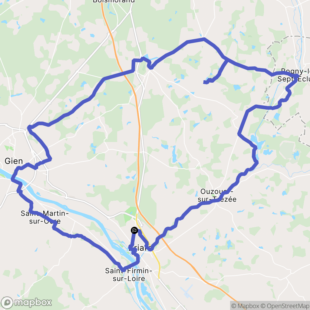 Briare : carte du parcours de randonnée - France