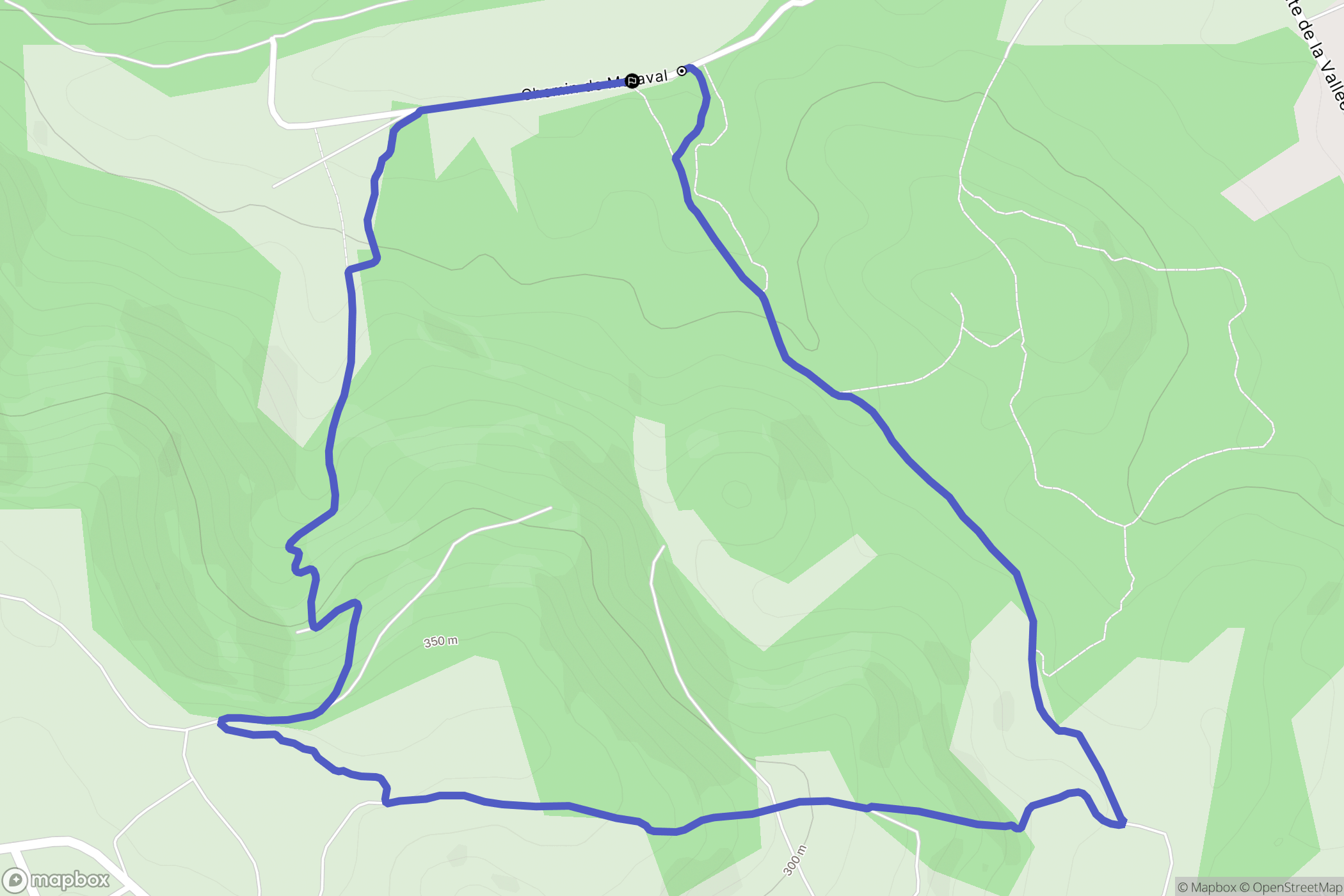 Labarthe-Bleys : carte du parcours de randonnée - France