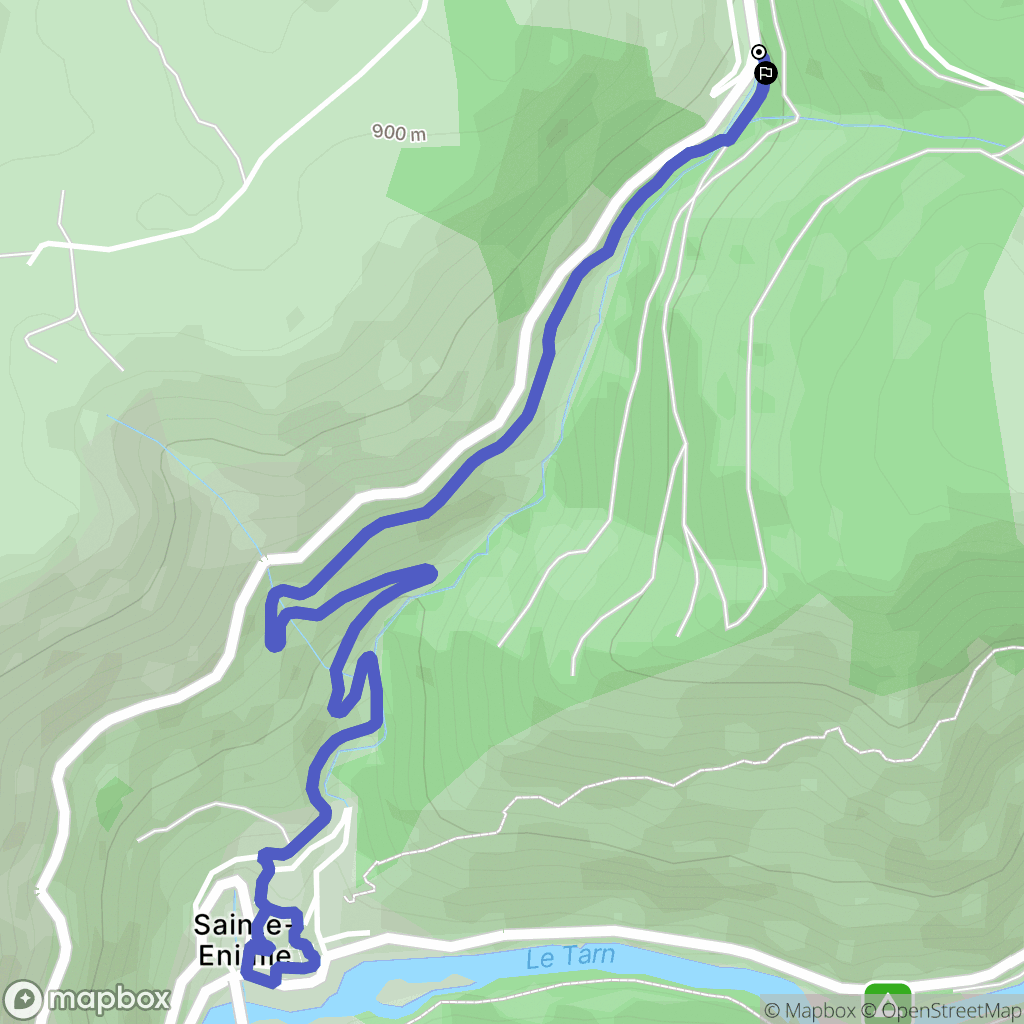 Gorges du Tarn Causses : carte du parcours de randonnée - France