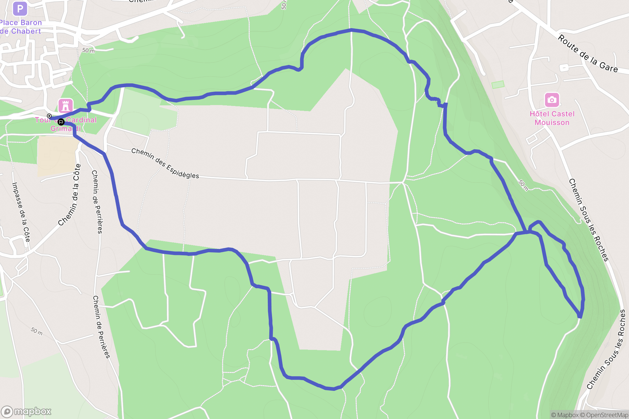 Barbentane : carte du parcours de randonnée - France