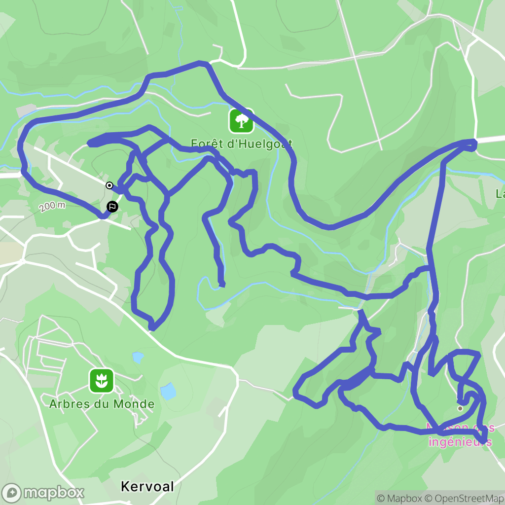 Huelgoat : carte du parcours de randonnée - France