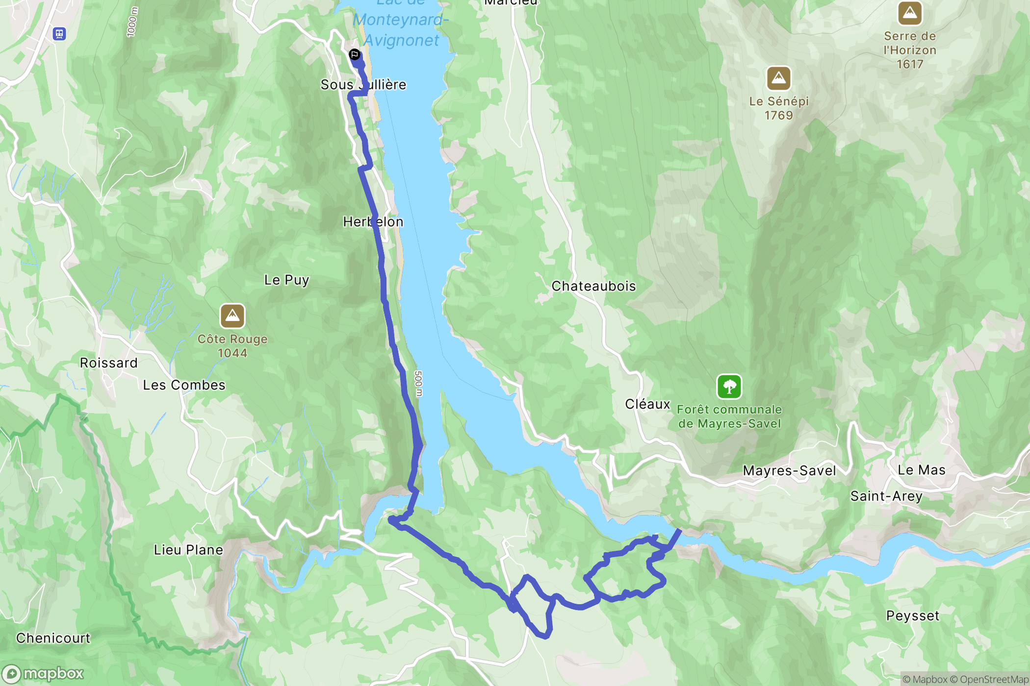 Treffort : carte du parcours de randonnée - France