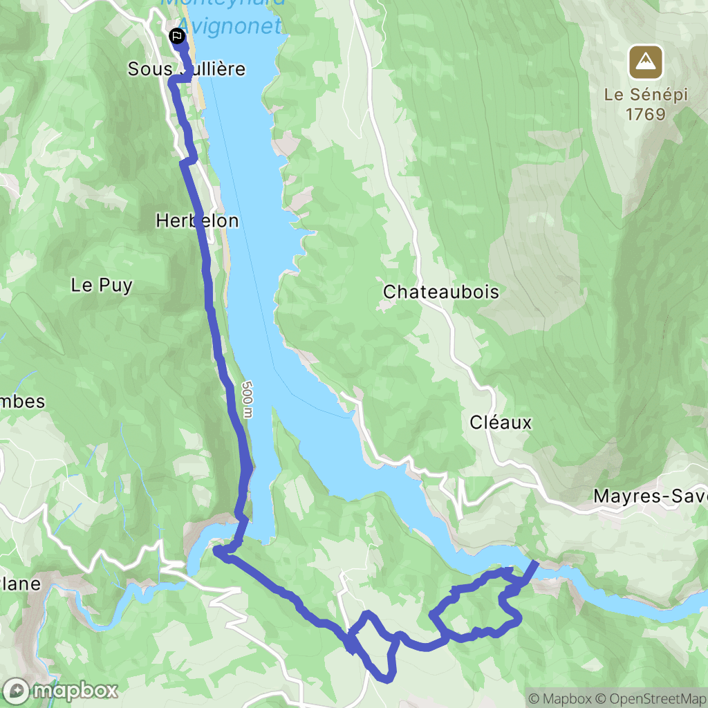 Treffort : carte du parcours de randonnée - France