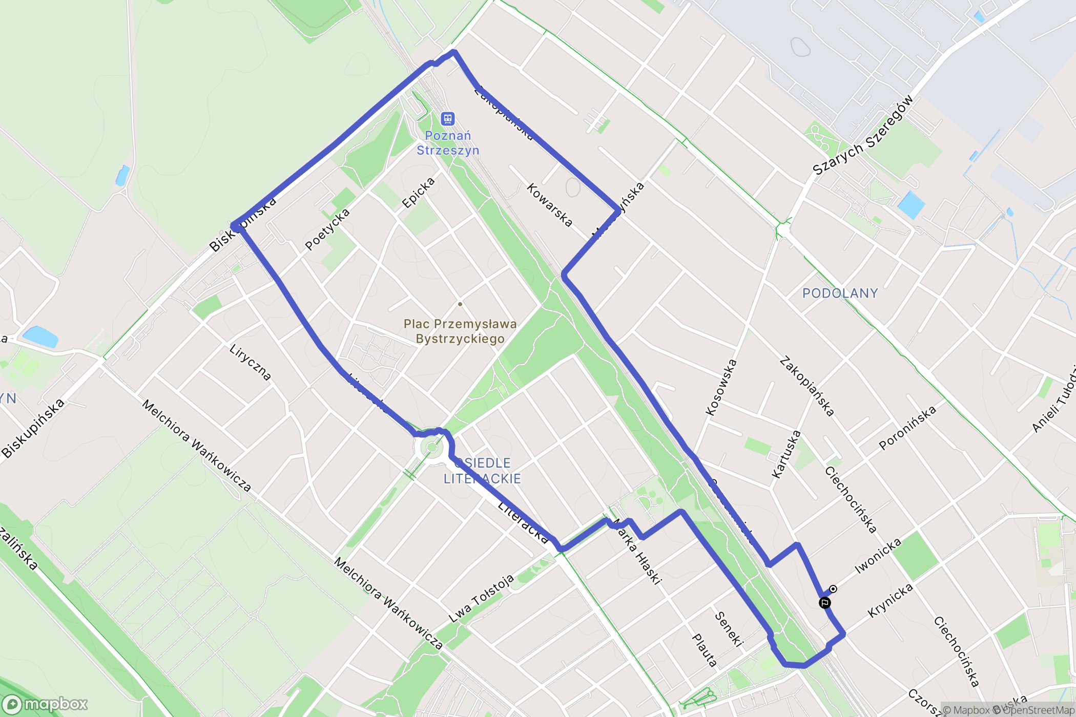 Poznań: mapa trasy - Poland