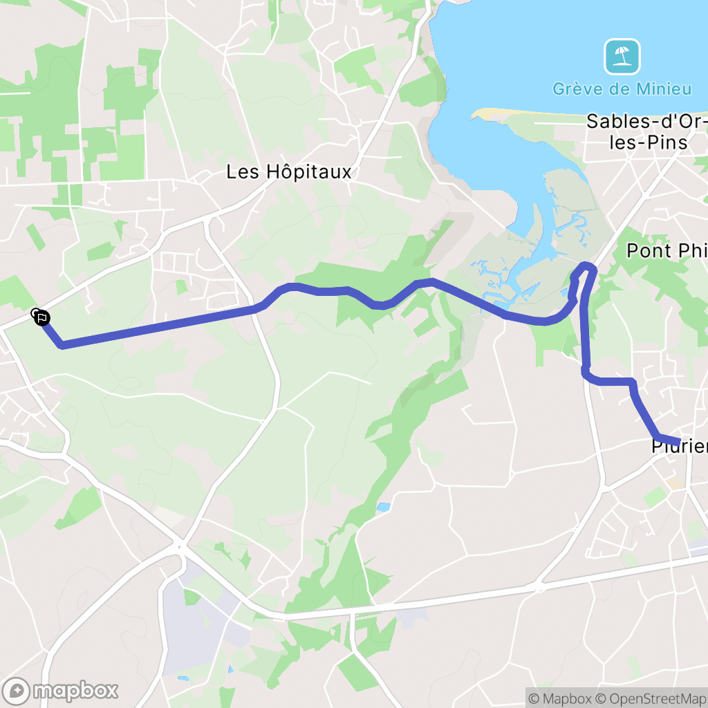 Erquy : carte du parcours de randonnée - France