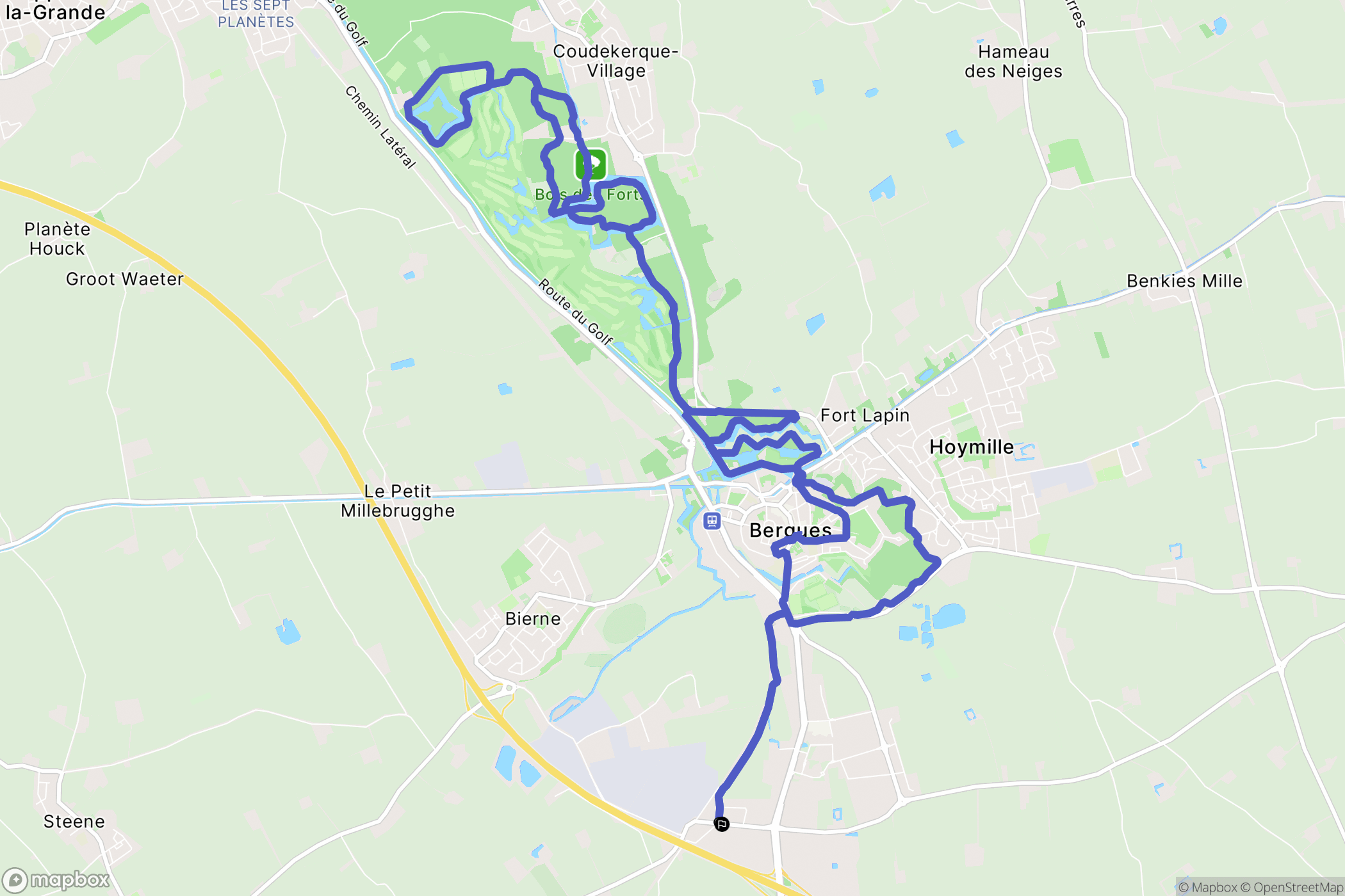 Socx : carte du parcours de randonnée - France