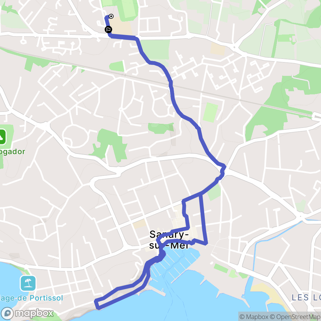 Sanary-sur-Mer : carte du parcours de randonnée - France