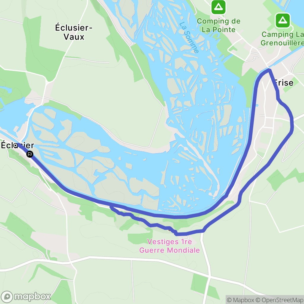 Éclusier-Vaux : carte du parcours de randonnée - France