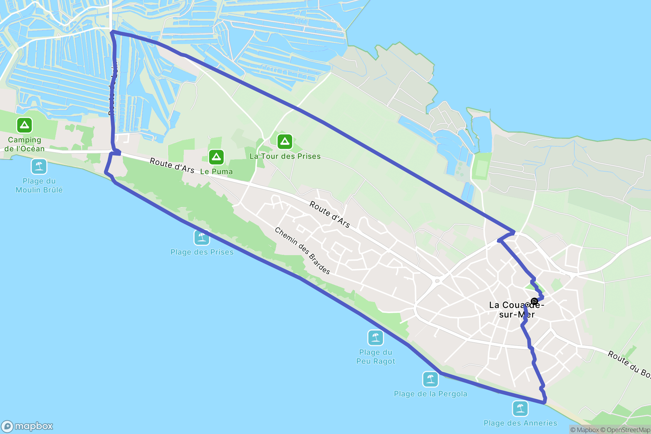 La Couarde-sur-Mer : carte du parcours de randonnée - France