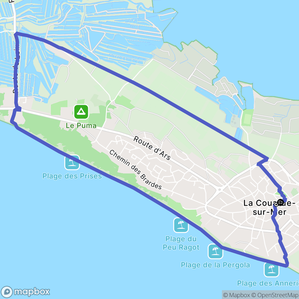 La Couarde-sur-Mer : carte du parcours de randonnée - France