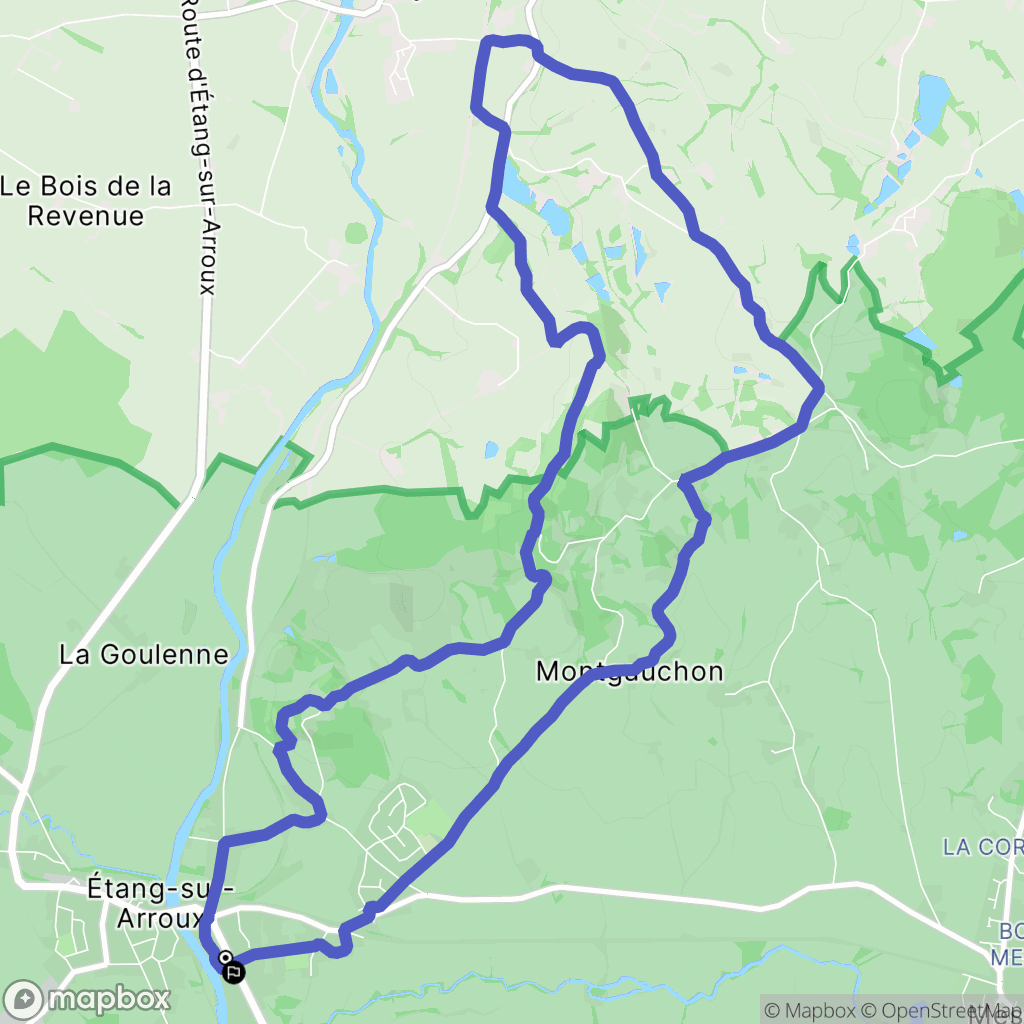 Étang-sur-Arroux : carte du parcours de randonnée - France