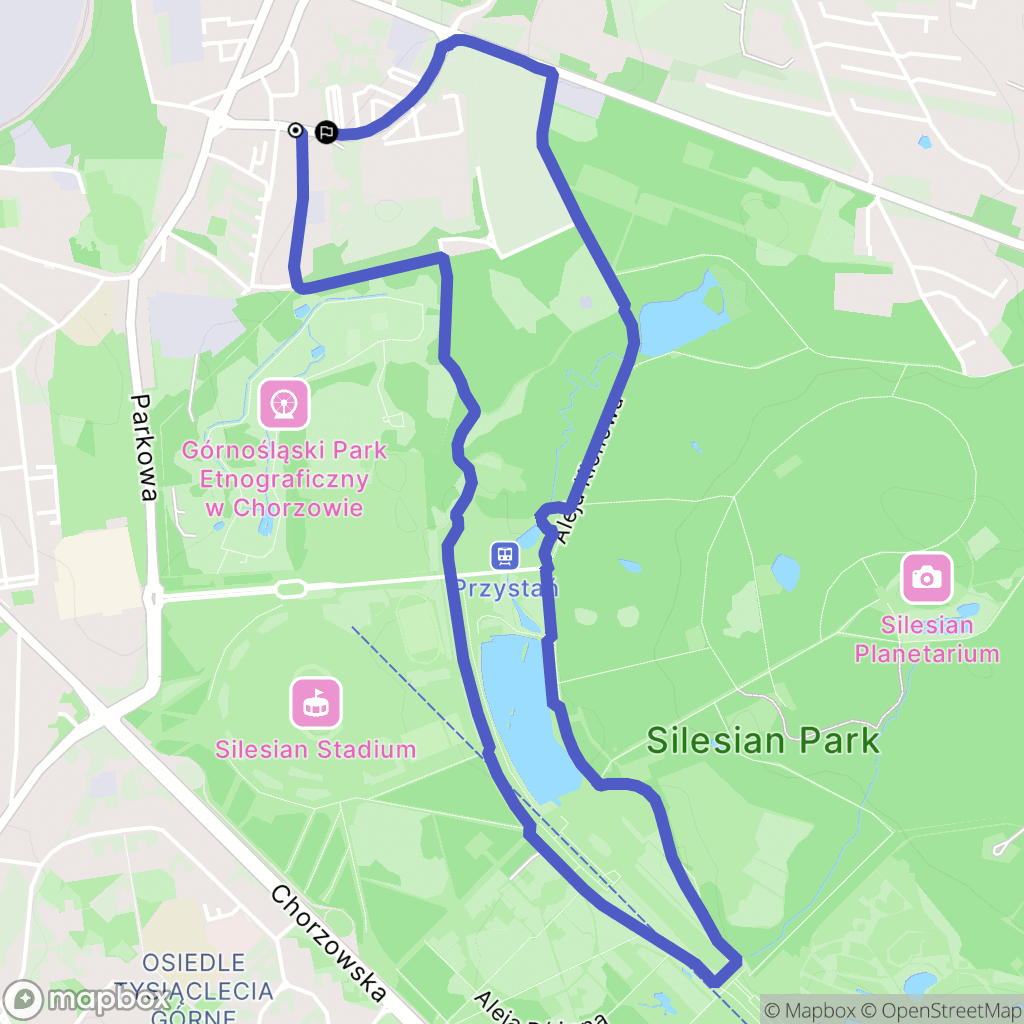 Chorzów: mapa trasy - Poland