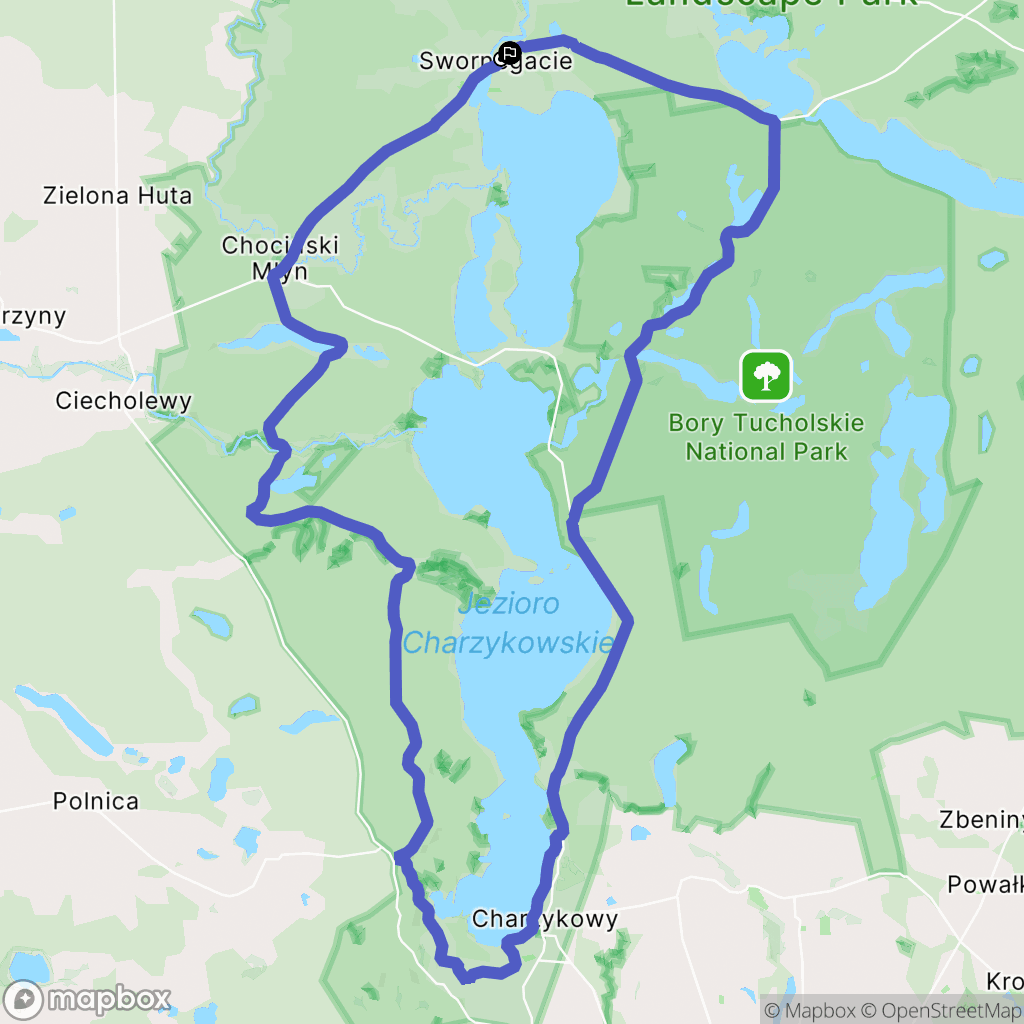 Powiat chojnicki: mapa trasy - Poland