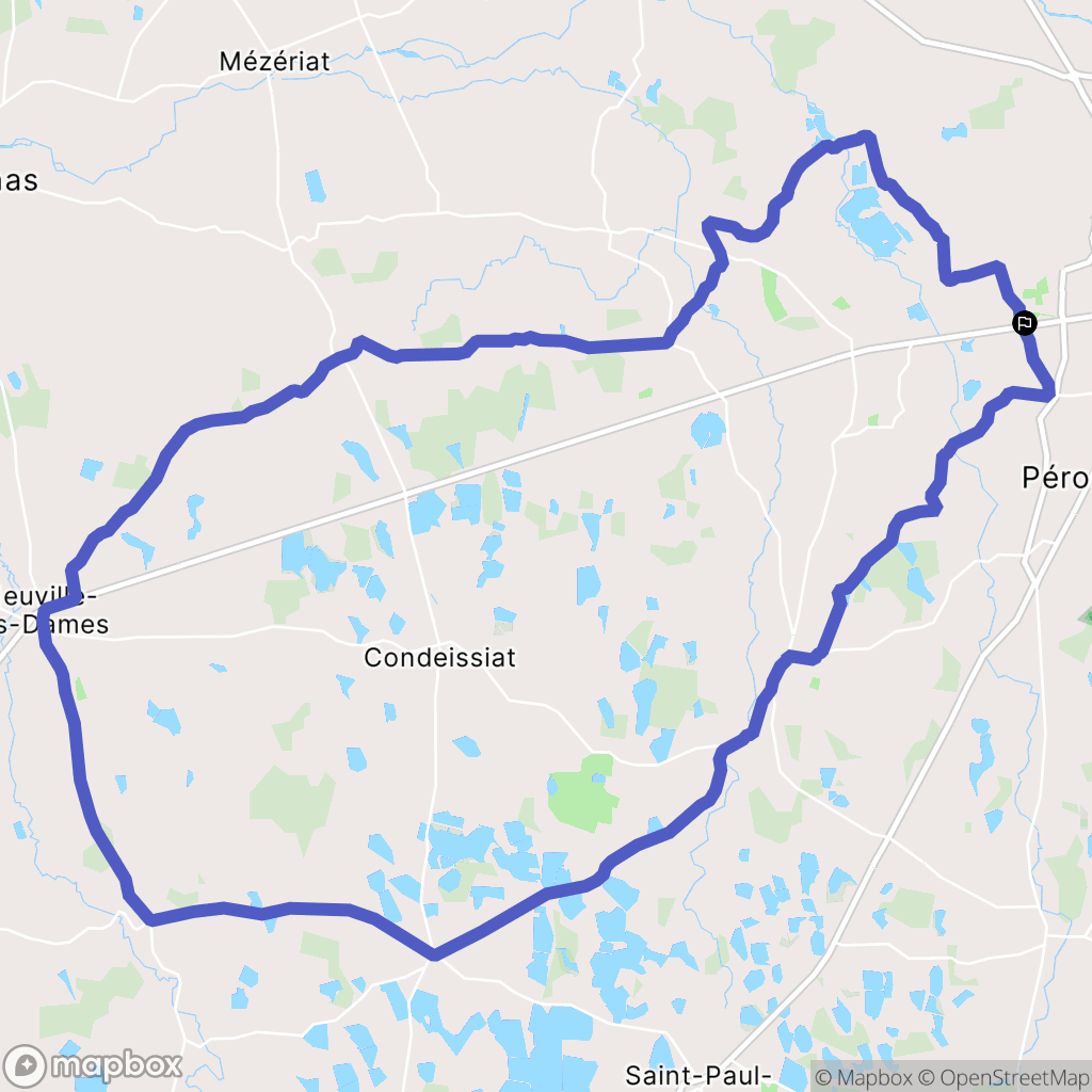 Saint-Denis-lès-Bourg : carte du parcours de randonnée - France