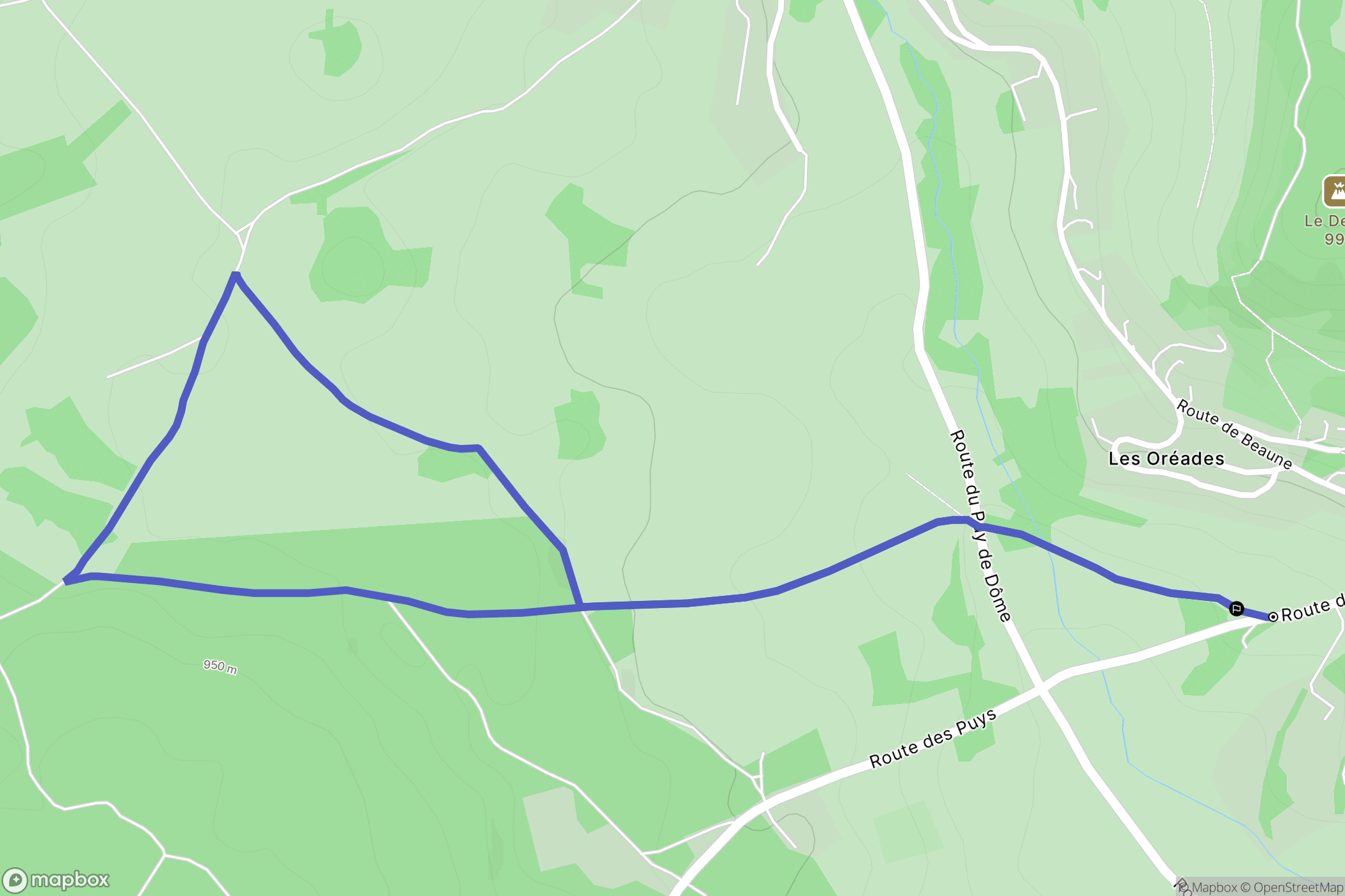 Saint-Genès-Champanelle : carte du parcours de randonnée - France