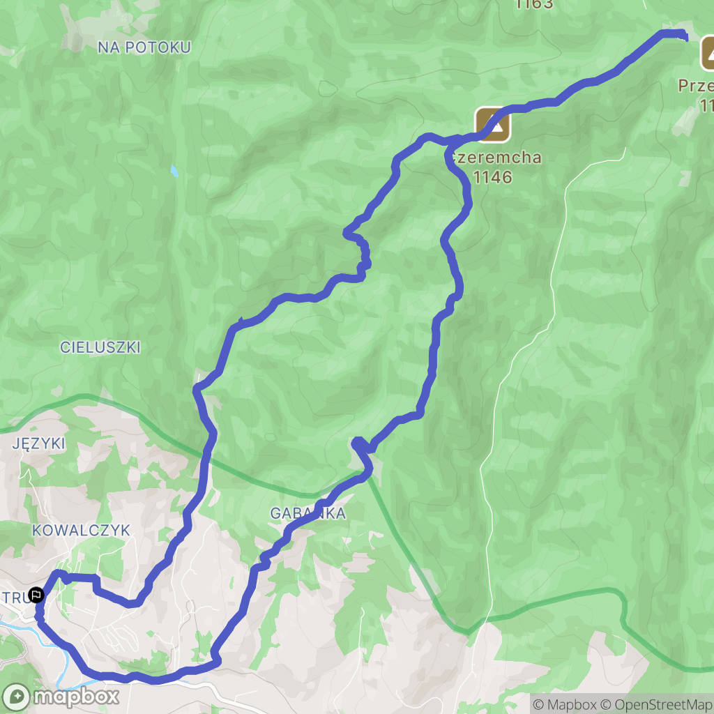 Szczawnica: mapa trasy - Poland