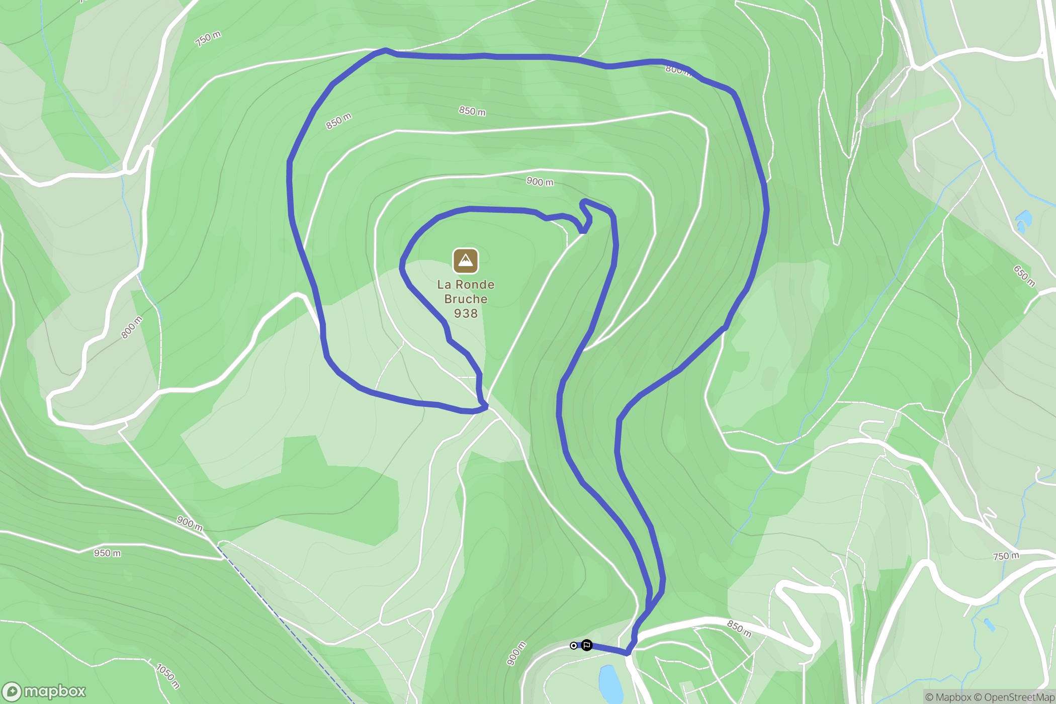 Ventron : carte du parcours de randonnée - France