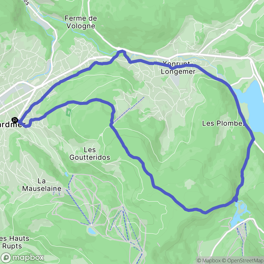 Gérardmer : carte du parcours de randonnée - France