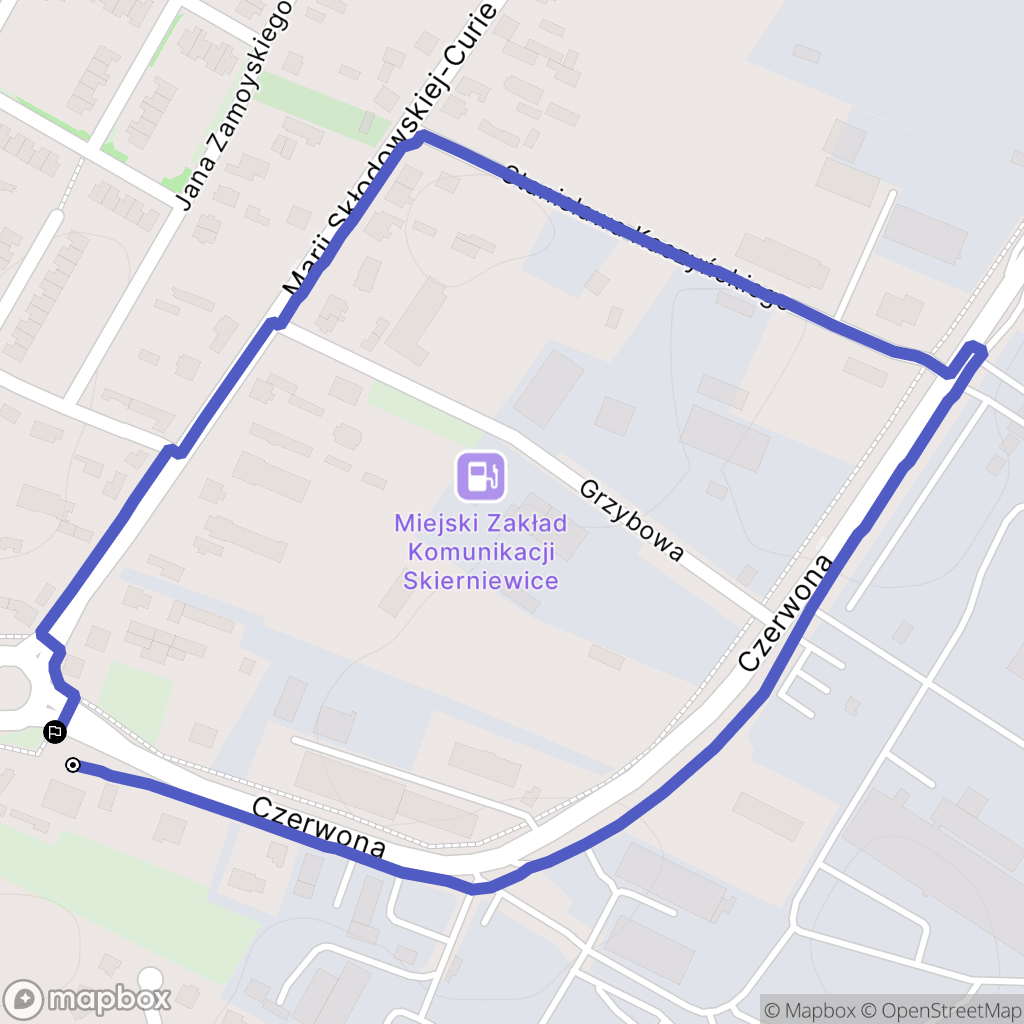 Skierniewice: mapa trasy - Poland