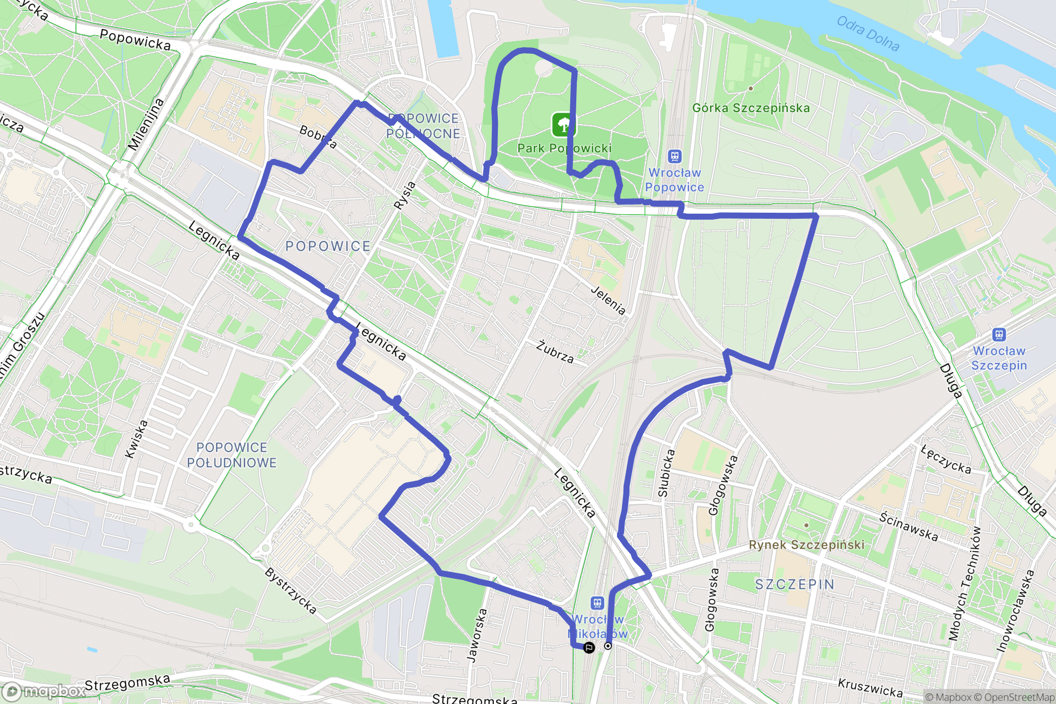 Wrocław: mapa trasy - Poland