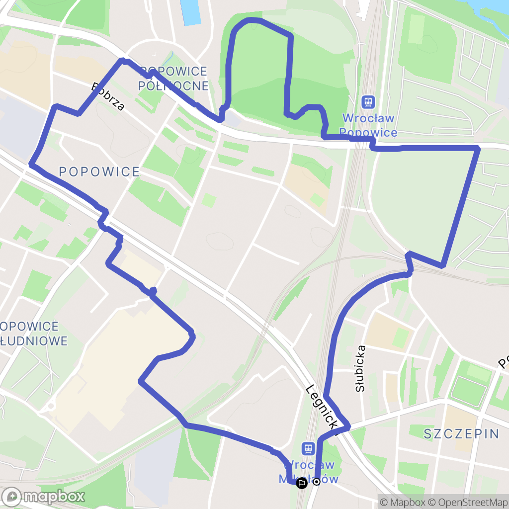 Wrocław: mapa trasy - Poland