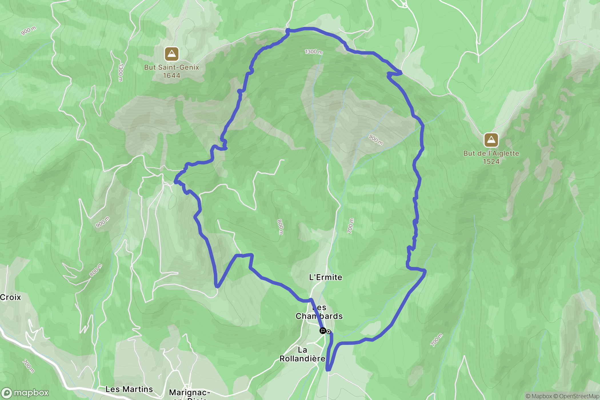 Marignac-en-Diois : carte du parcours de randonnée - France