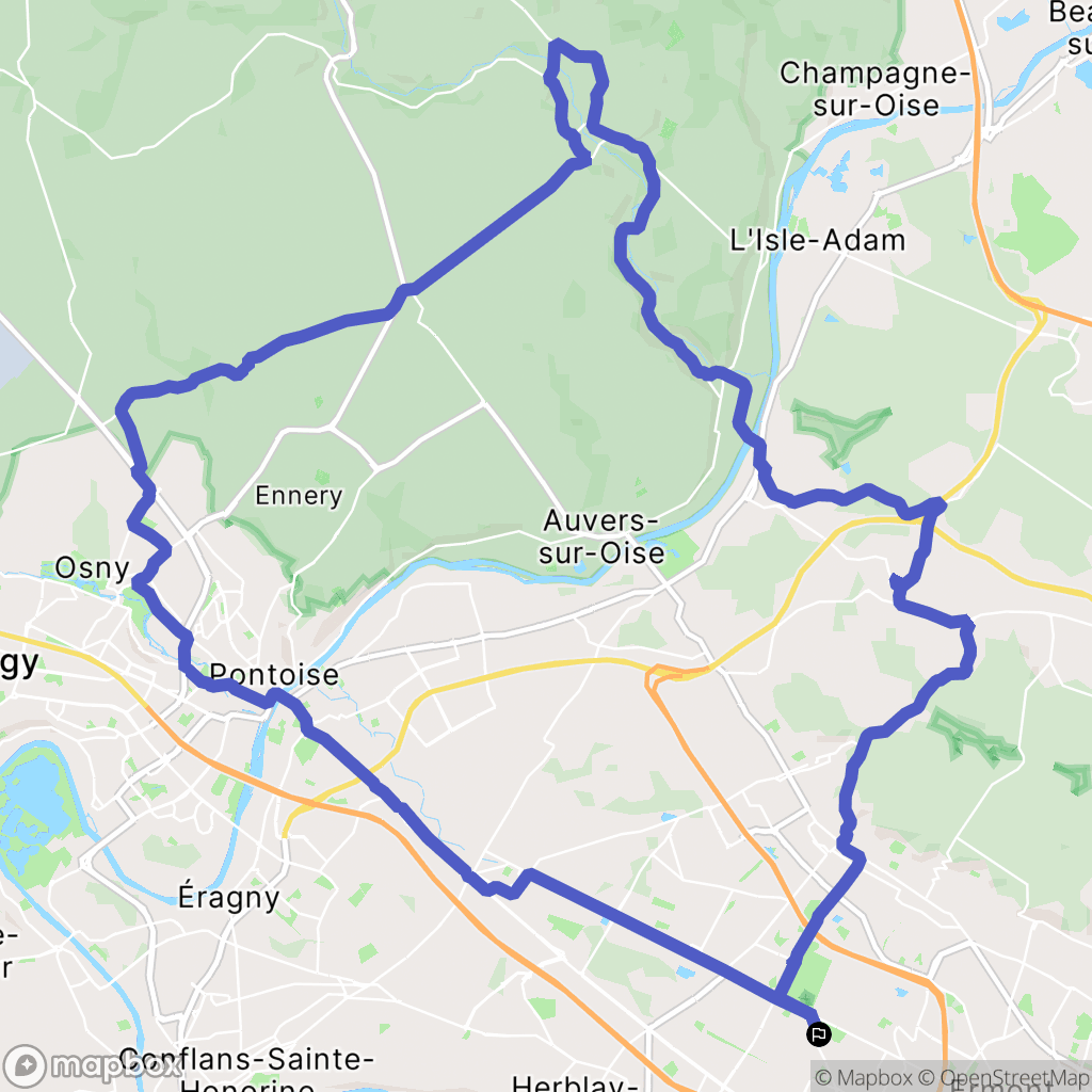 Franconville : carte du parcours de randonnée - France