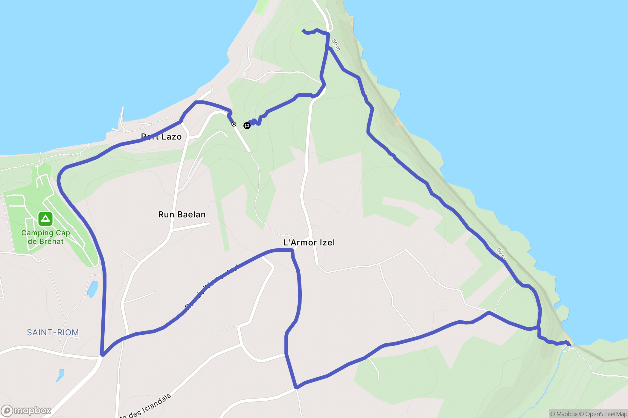 Plouézec : carte du parcours de randonnée - France
