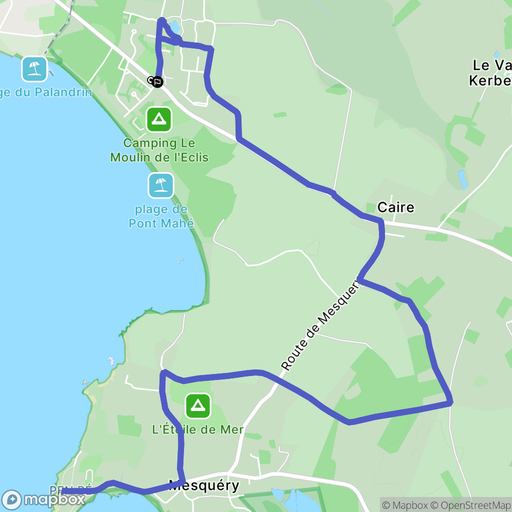Assérac : carte du parcours de randonnée - France