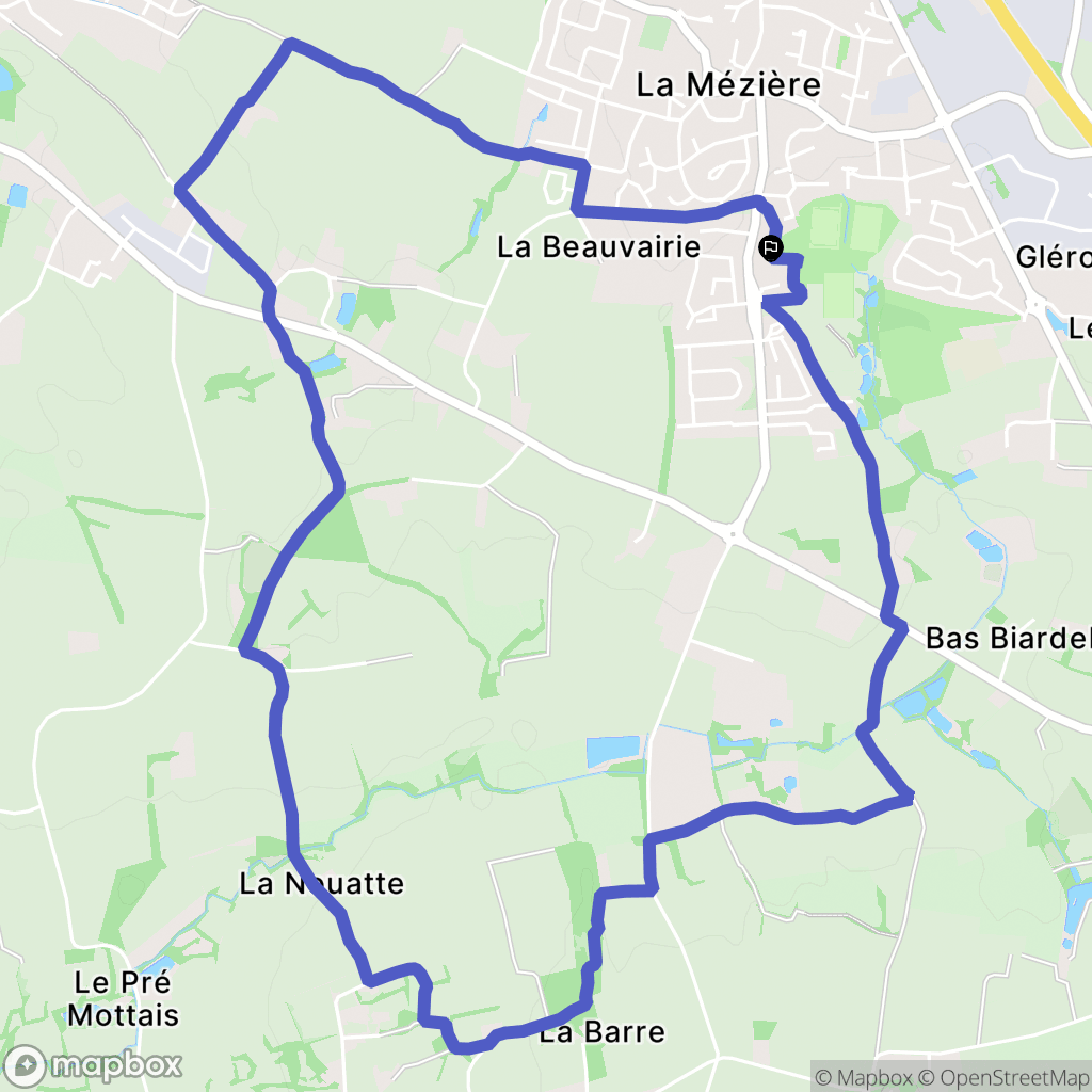 La Mézière : carte du parcours de randonnée - France
