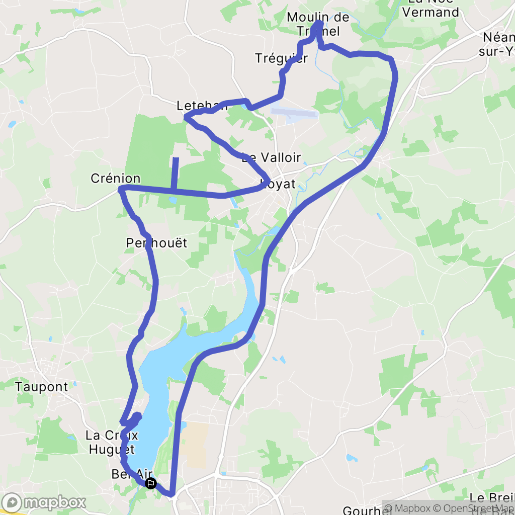 Ploërmel : carte du parcours de randonnée - France