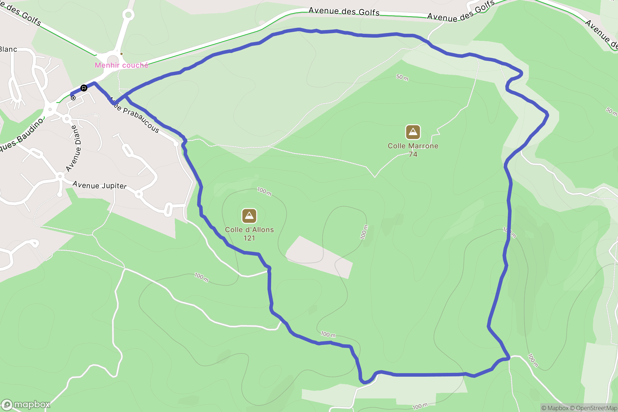 Saint-Raphaël : carte du parcours de randonnée - France