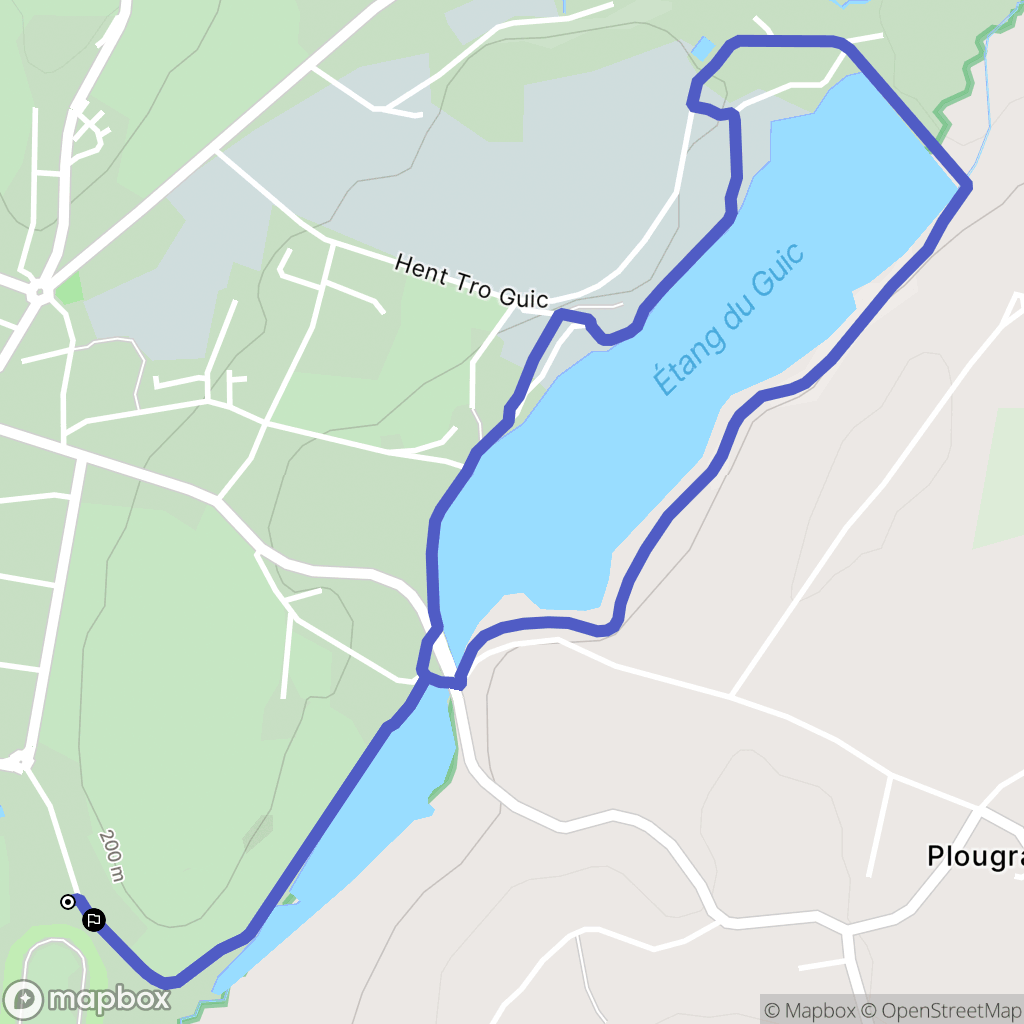 Guerlesquin : carte du parcours de randonnée - France