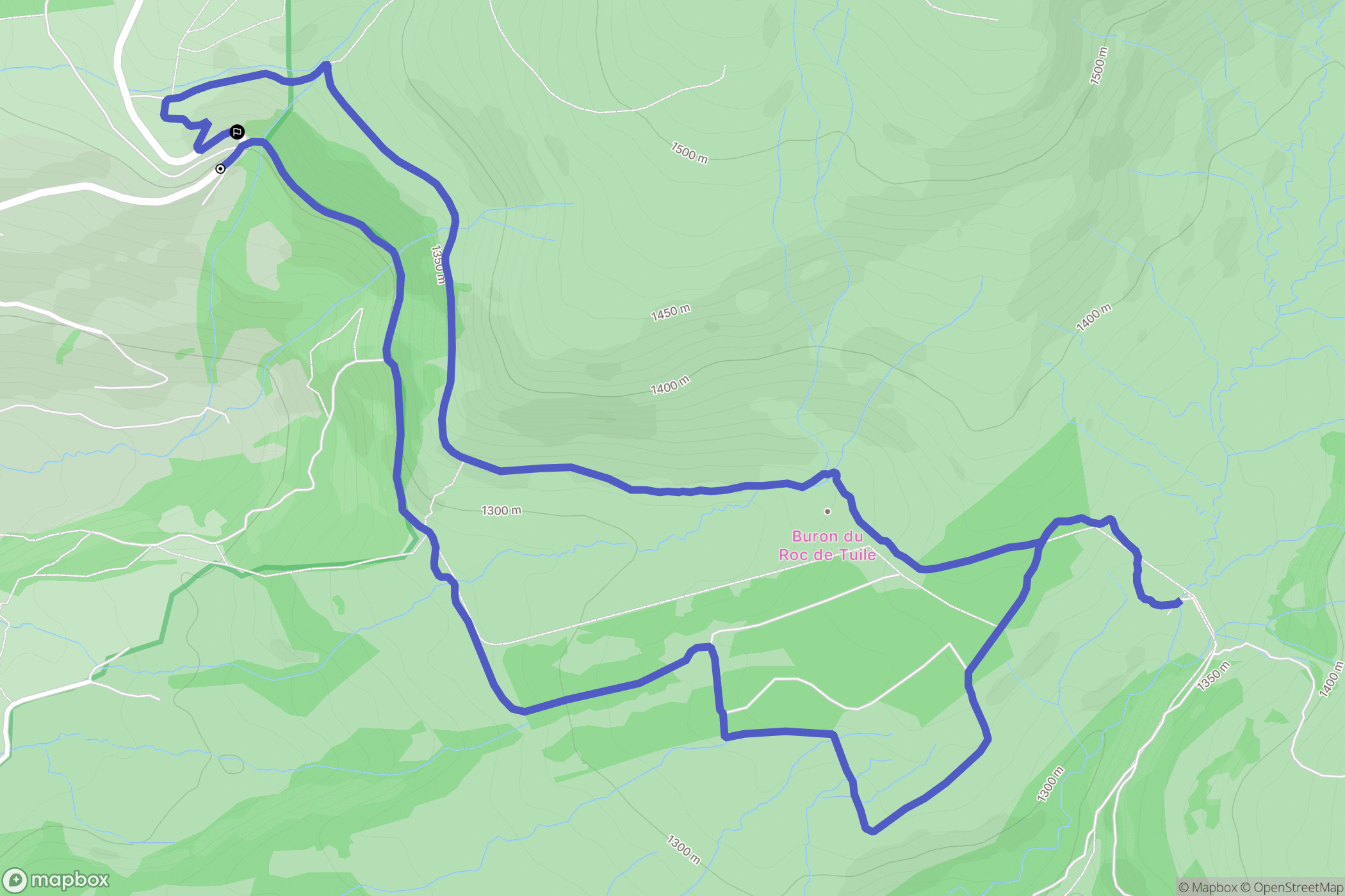 Chastreix : carte du parcours de randonnée - France