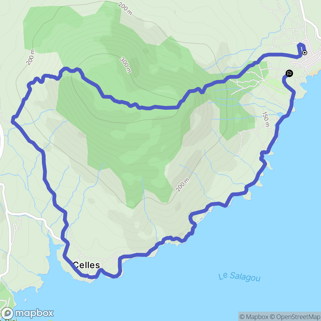 Celles : carte du parcours de randonnée - France