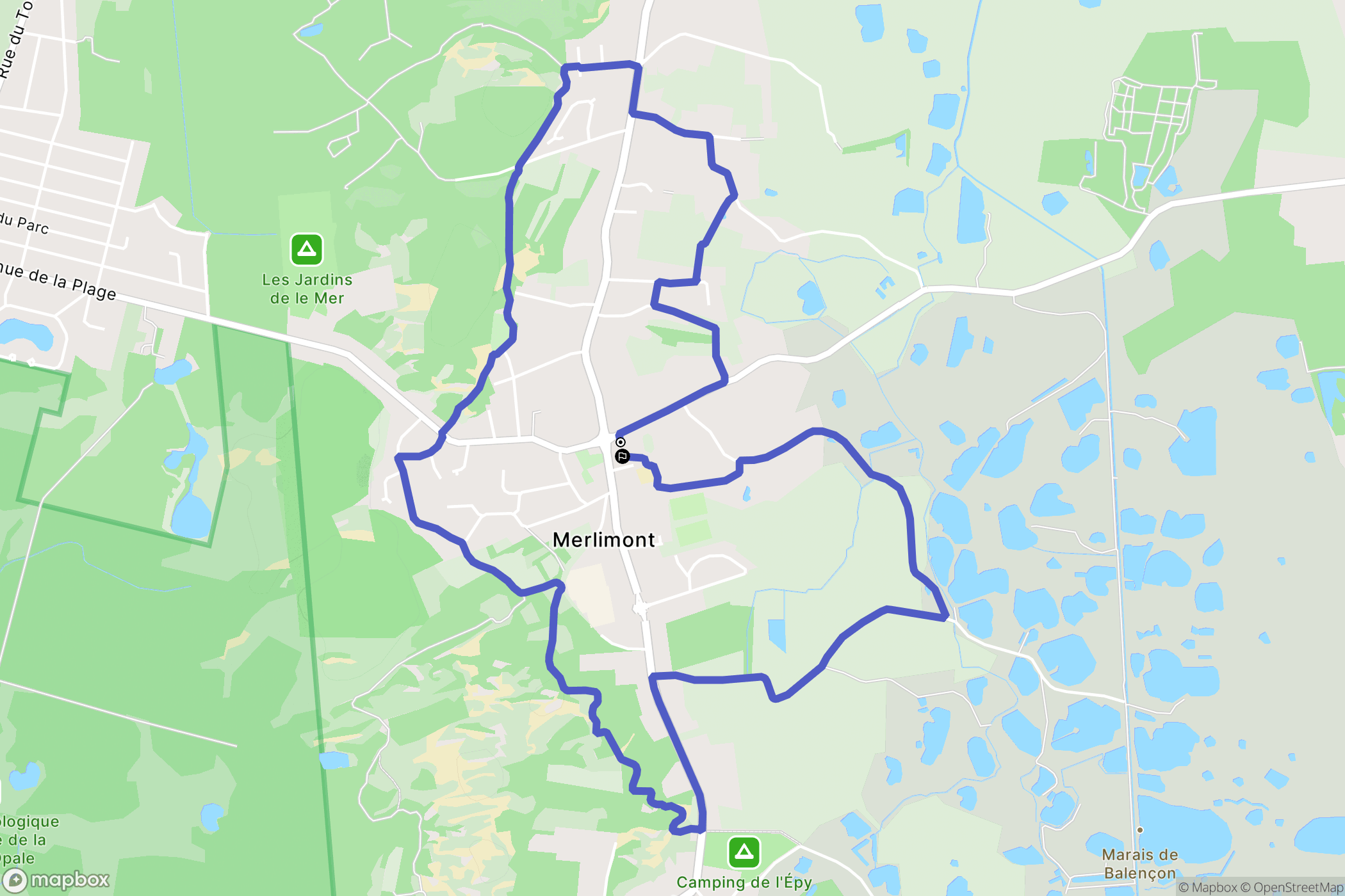 Merlimont : carte du parcours de randonnée - France