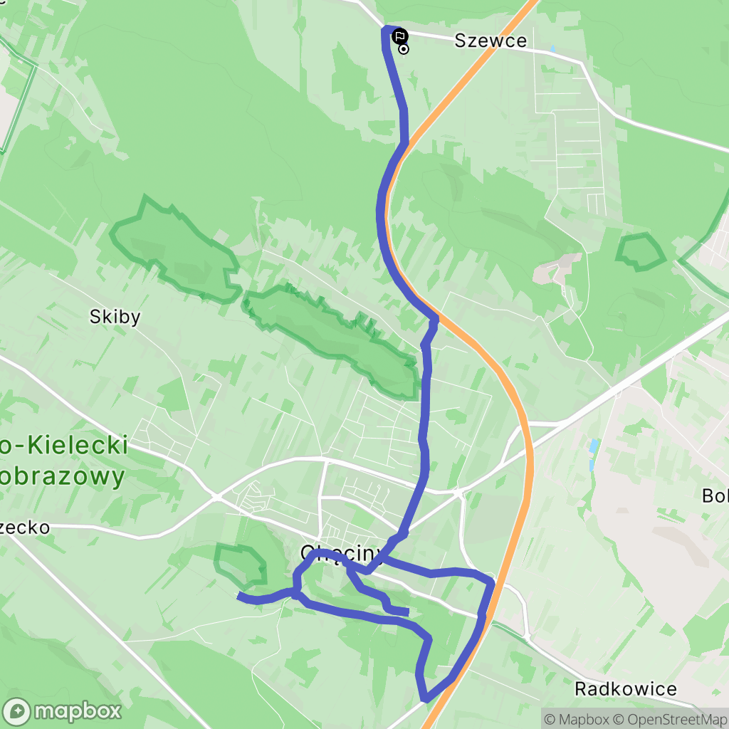 Szewce: mapa trasy - Poland