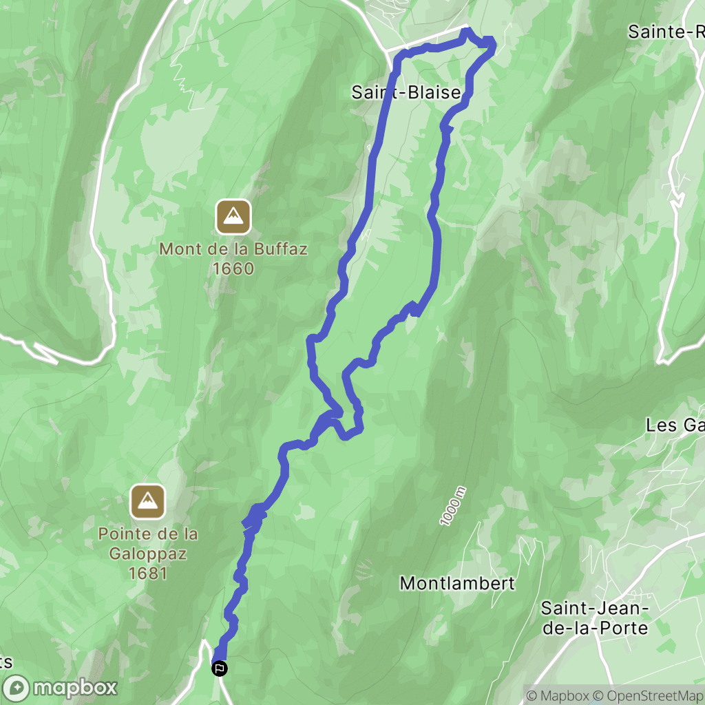 La Thuile : carte du parcours de randonnée - France